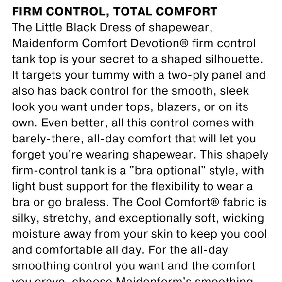 Maidenform Comfort Devotion Tank Top - Picture 2 of 5